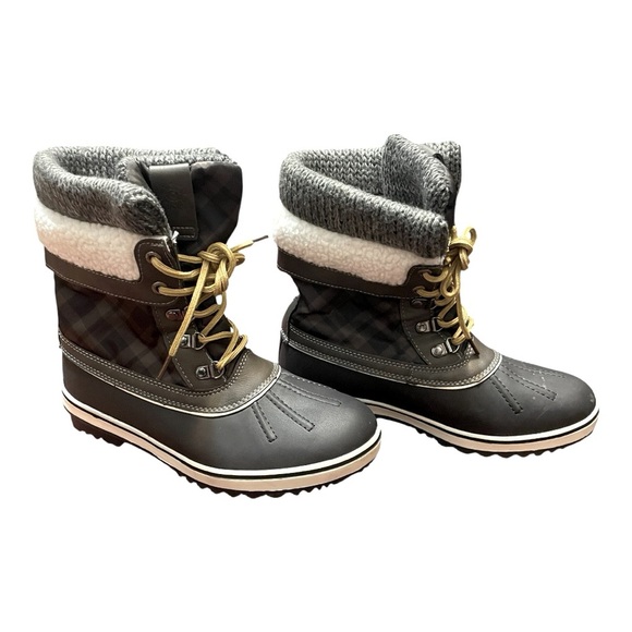 GLOBALWIN Women’s Winter Snow Boots Black and Gray with Yellow Laces siz… - Picture 2 of 5
